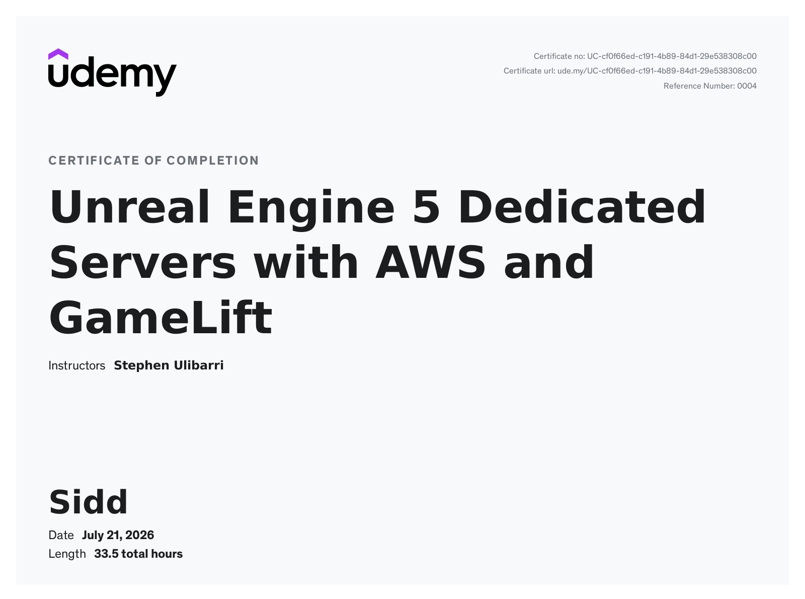 Unreal Engine 5 Dedicated Servers AWS Certificate